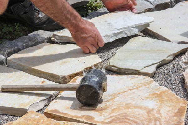 Stone Sidewalk Installation in Shawnee