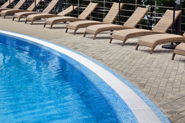 Poolside Hardscaping in Shawnee