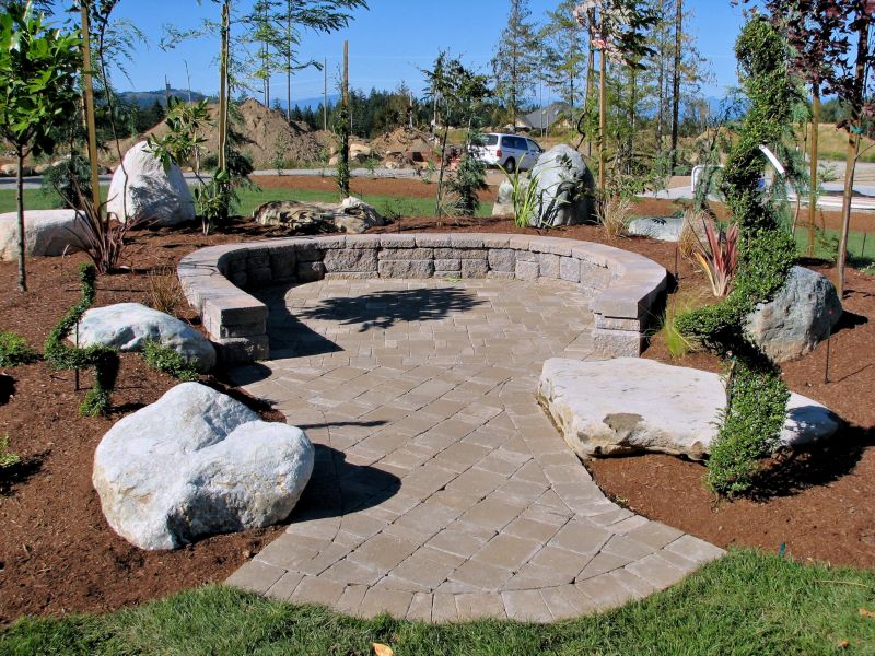 Paver patio with landscaping